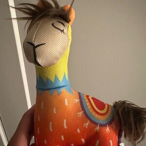 Colorful Plush Llama Dog Toy